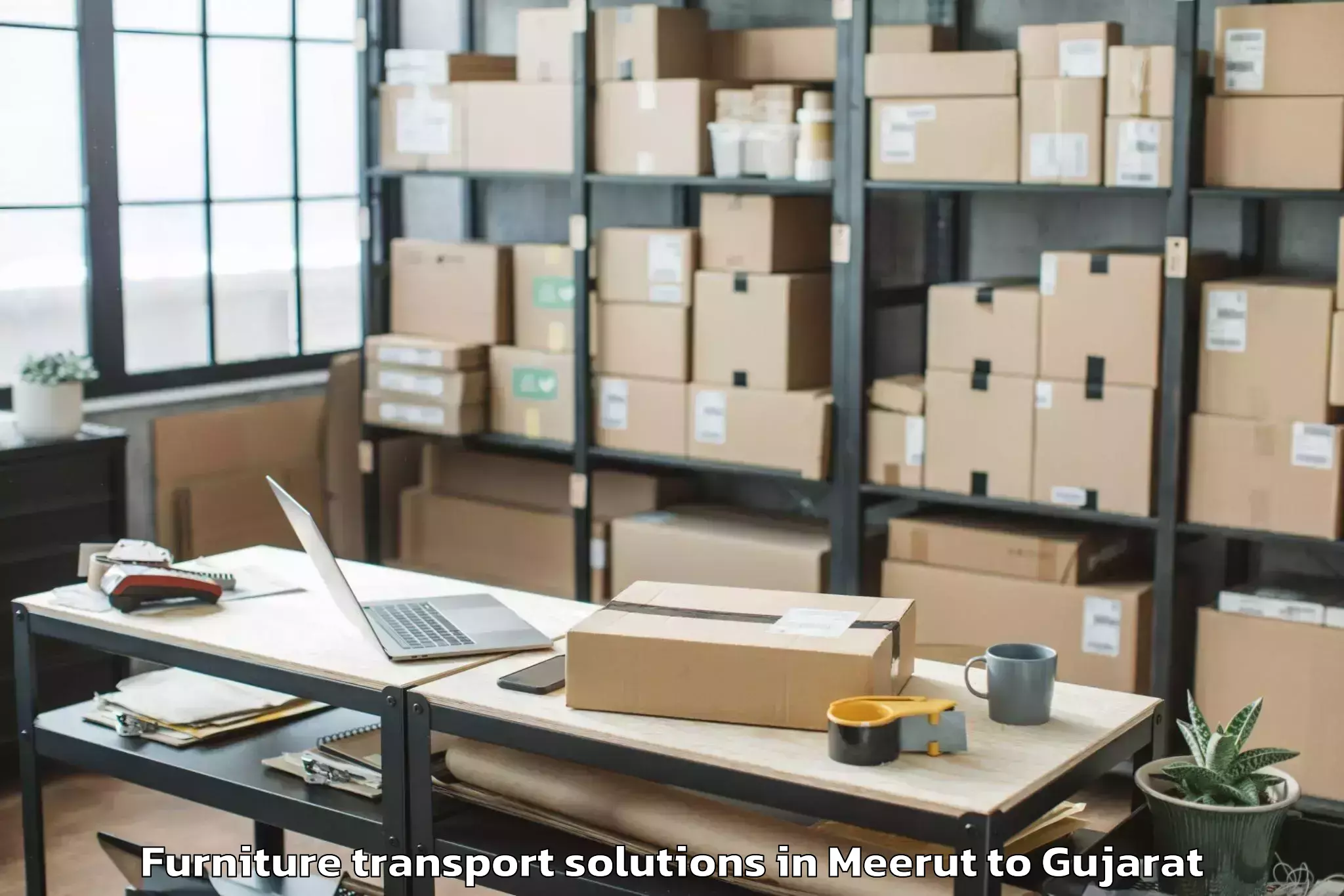 Get Meerut to Bantva Furniture Transport Solutions